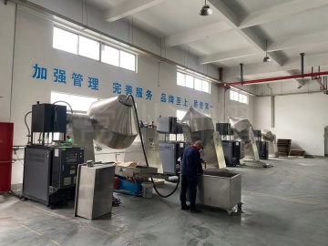 多臺雙錐回轉干燥機-化纖行業客戶使用現場